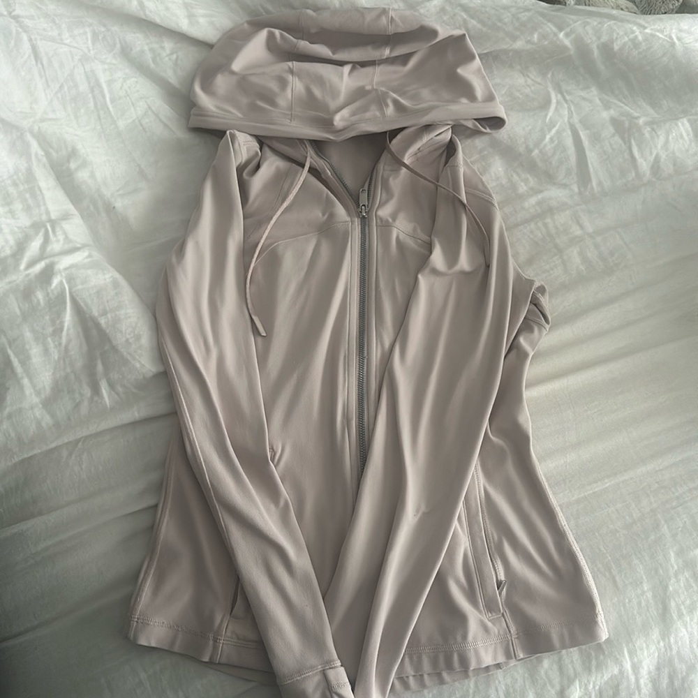 Light pink lululemon define jacket with hood!!